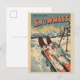 klassieke SNOWMASS winter espen Colorado skigebied Feestdagenkaart
