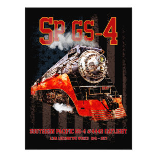 Klassieke Southern Pacific GS-4 stoomlocomotief Foto Afdruk