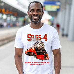Klassieke Southern Pacific GS-4 stoomlocomotief T-shirt