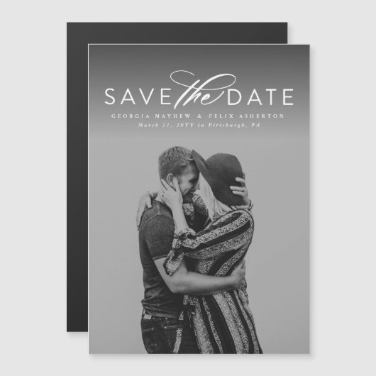 Klassieke sparen de datum verticale fotomagneet (Voorkant / Achterkant)