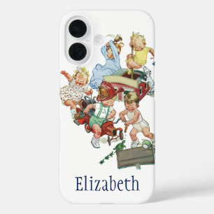 Klassieke speelgoed brandweerwagens voor peuters iPhone 16 hoesje