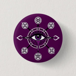 Klassieke speelkaarten horror ronde button 3,2 cm