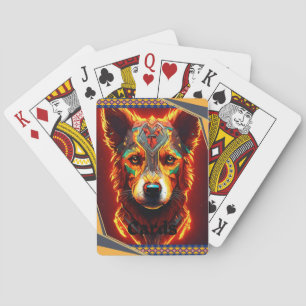 Klassieke speelkaarten met grillige honden kleur