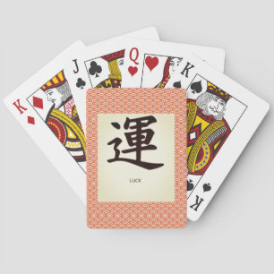 Klassieke speelkaarten met KANJI-SYMBOOL VOOR LUCK