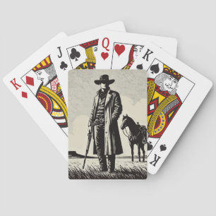 Klassieke speelkaarten met vintage cowboy-scherpsc