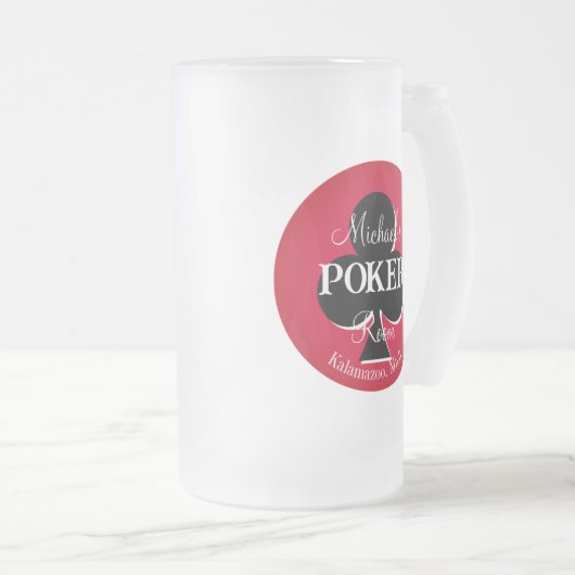 Klassieke Speelkaarten Poker Room Club Matglas Bierpul (Voorkant rechts)