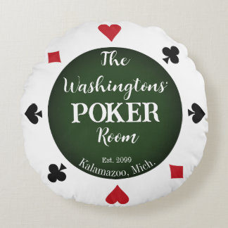Klassieke Speelkaarten Poker Room Throw Rond Kussen