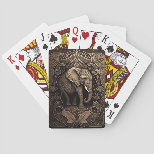 Klassieke speelkaartenolifant 1 pokerkaarten (Achterkant)