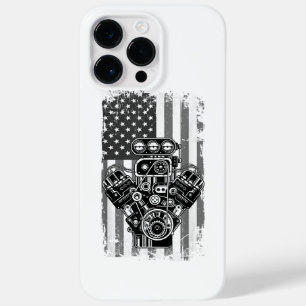 Klassieke Spierauto Zuiger Amerikaanse Vlag Grappi Case-Mate iPhone 14 Pro Max Hoesje