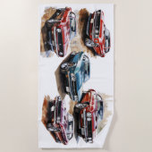 Klassieke spierwagen strandlaken (Voorkant)