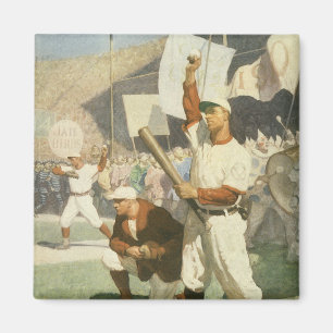 Klassieke sport, honkbalspelers tijdens een wedstr magneet