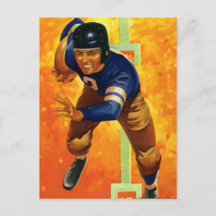 Klassieke sport voetbalspeler quarterback hardlope briefkaart