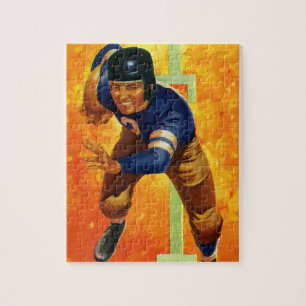 Klassieke sport voetbalspeler quarterback hardlope legpuzzel