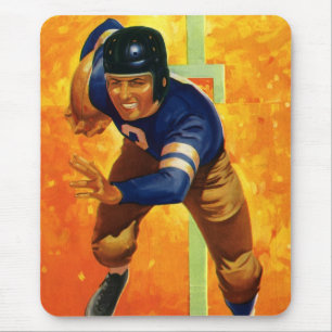 Klassieke sport voetbalspeler quarterback hardlope muismat