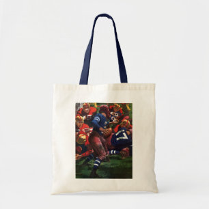 Klassieke sport voetbalspeler quarterback in spel tote bag