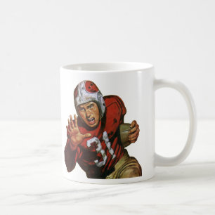 Klassieke sport voetbalspeler running back nummer  koffiemok