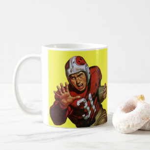 Klassieke sport voetbalspeler running back nummer koffiemok