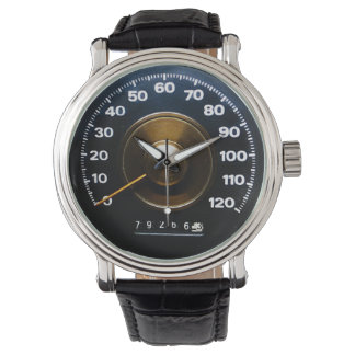 Klassieke sportauto snelheidsmeter uit het begin v horloge