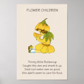 Klassieke Sprookjesboek Bloemenkinderen BOTERBLOEM Poster (Voorkant)