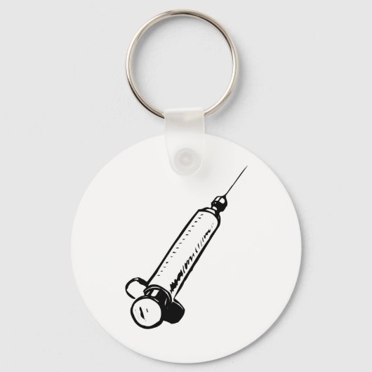 Klassieke Spuit Schets Medische Apparatuur Sleutelhanger (Voorkant)