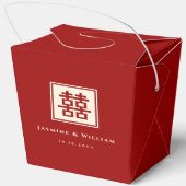 Klassieke Square Double Happiness Chinese bruiloft Bedankdoosjes (Achterkant)