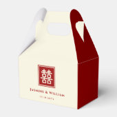 Klassieke Square Double Happiness Chinese bruiloft Bedankdoosjes (Voorkant Zijde)