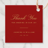 Klassieke Square Double Happiness Chinese bruiloft Bedankjes Labels (Achterkant)