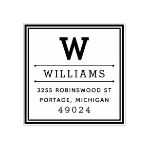 Klassieke Square Monogram Return-adres Rubberstempel