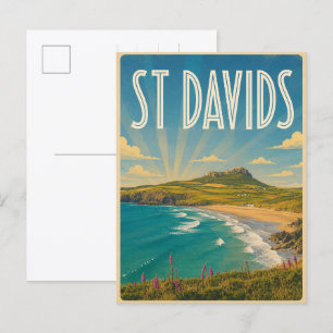 Klassieke St Davids, Wales geschenken en souvenirs Briefkaart