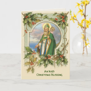 Klassieke St. Patrick Ierse Kerstzegen Kaart