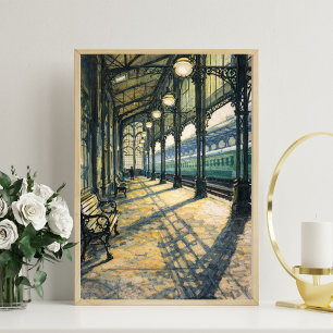 klassieke stationskunst oude treinstation poster