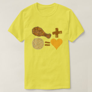 Klassieke stekelkok + wafel = liefdeshart t-shirt