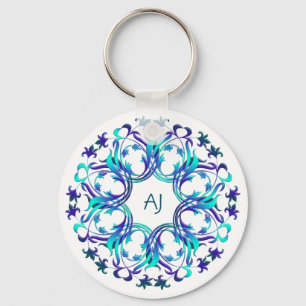 Klassieke Sticker met barokke stijl Floral design Sleutelhanger