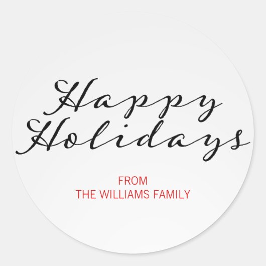 Klassieke Sticker voor kerstmis Prettige feestdage (Voorkant)