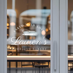 Klassieke stijl cafe bakkerij boetiek winkel logo raamsticker