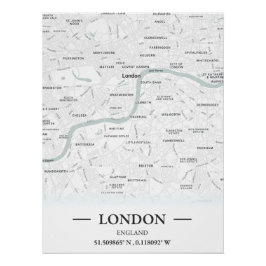 Klassieke stijl stadsplattegrond van Londen, Engel Perfect Poster