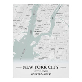 Klassieke stijl stadsplattegrond van New York City Perfect Poster