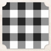 Klassieke Stijl Wit en Zwart Buffel Plaid Kartonnen Onderzetters (Voorkant)