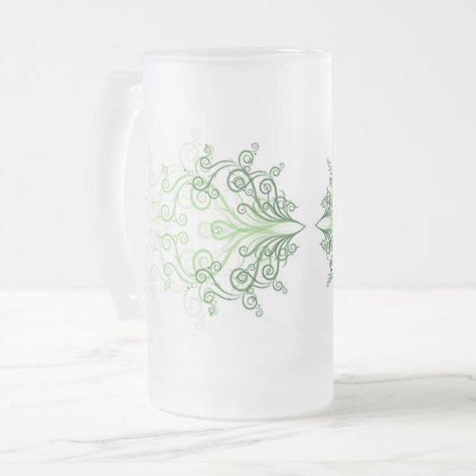 Klassieke stijlen scrollwork matglas bierpul (Voorkant links)