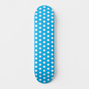 Klassieke Stippen Hemelblauw en Wit Skateboard