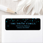 Klassieke Stippen Modern Black Blue Glitter Etiket (Insitu)