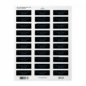 Klassieke Stippen Modern Black Blue Glitter Etiket (Full Sheet)