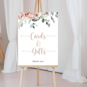 Klassieke Stof Roze Roos Bloemkaarten en Cadeaus Poster