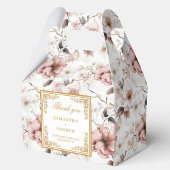 Klassieke stoffige roze gouden bloemen bruiloft gu bedankdoosjes