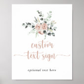 Klassieke stomp roze roze roze bloemige aangepaste poster (Voorkant)