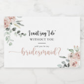 Klassieke stomproze roze roze oraal bruidsvoorstel sparkling wijnetiket (Enkel label)