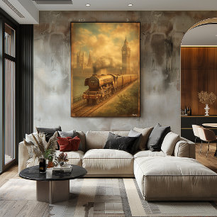 Klassieke Stoomtrein Londen – Retro Kunst uit het  Poster