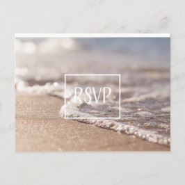 Klassieke Strand RSVP bruiloft Uitnodiging Briefkaart