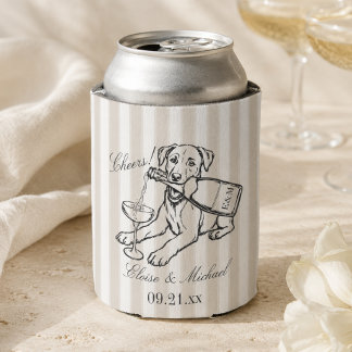 Klassieke Streep Sketch Labrador Retriever Trouwen Blikjeskoeler