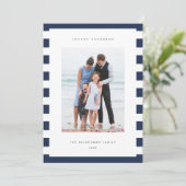 Klassieke streep | Verticale foto Hanukkah Feestdagenkaart (Staand voorkant)